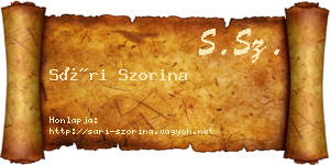 Sári Szorina névjegykártya